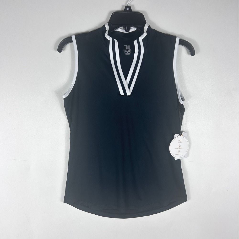 Tail White Label Womens Onyx Black Sleeveless Golf Top GH8236-9004 Sz Small NWT